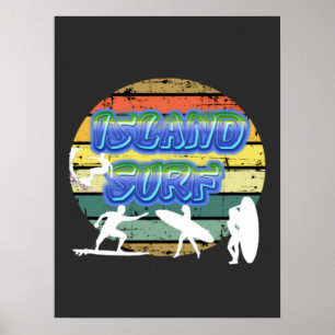 Vintage Island Surfers Poster