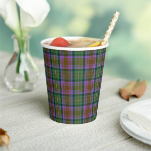 Vintage Isle of Skye Regional Plaid Design Paper Cups