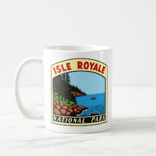 Vintage Isle Royal Nation Park Michigan Coffee Mug