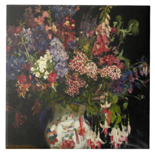 Vintage Isobel Lilian Gloag A Bunch of Flowers Tile