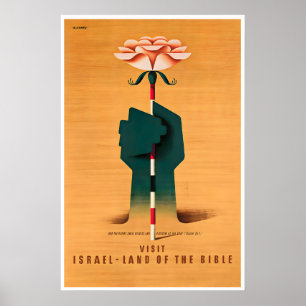 Vintage Israel Art Travel Poster Print Israeli
