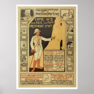 Vintage Isreal Palestine Tourism Poster