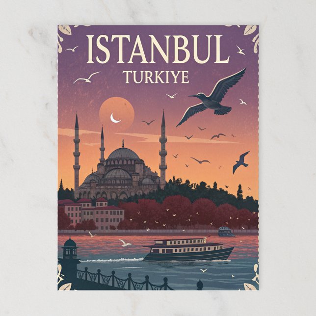 Vintage Istanbul Turkey Sunset Postcard (Creator Uploaded)