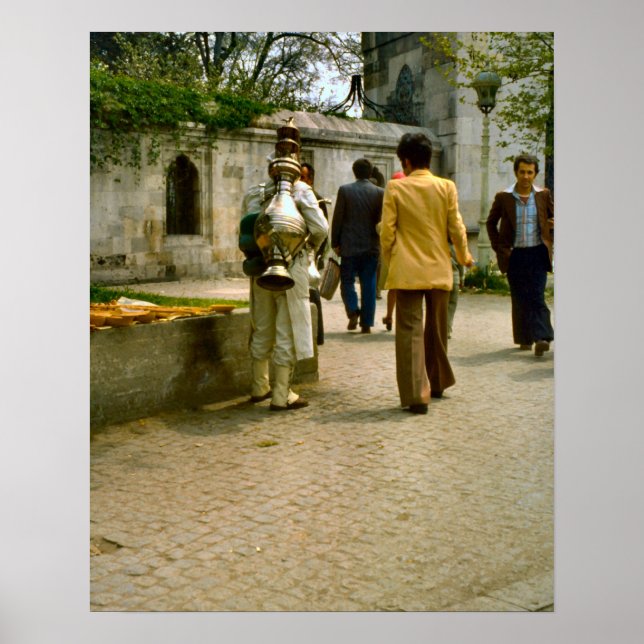 Vintage  Istanbul, Turkish coffee seller Poster (Front)