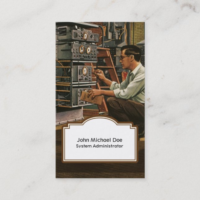 Vintage IT Professional Business Card (Front)