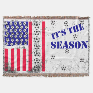 Vintage It’s the Season Football Throw Blanket