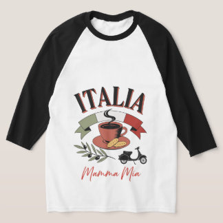 Vintage Italia Coffee, Retro Scooter & Mamma Mia T-Shirt
