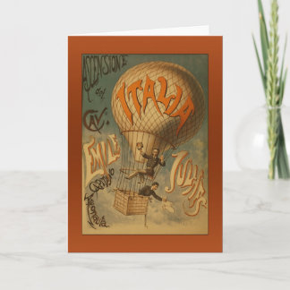 Vintage Italia Hot Air Balloon Greetings Card