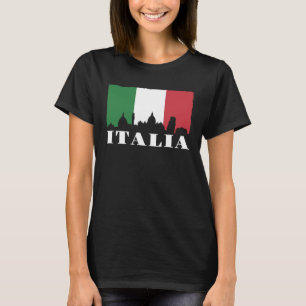 Vintage Italia Italian Flag Italy Skyline Men Wome T-Shirt