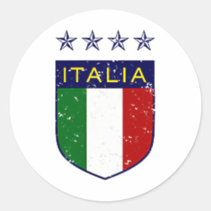 Vintage Italia Soccer Double-sided Classic Round Sticker