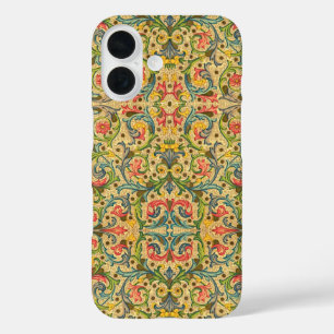 Vintage Italian Arabesque Blue and Gold iPhone 16 Case