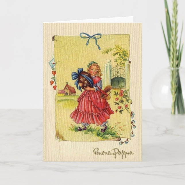 Vintage Italian Buona Pasqua Easter Card (Front)