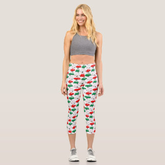 Vintage Italian Car Pattern High Waisted Capris