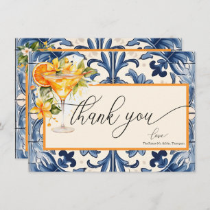 Vintage Italian Citrus Orange Floral Thank You Card