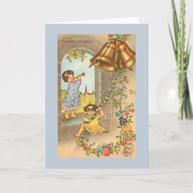 Vintage Italian Easter Greeting Card (Front)