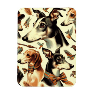 Vintage Italian Greyhound Illustration Magnet