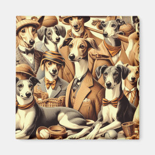 Vintage Italian Greyhound Illustration Magnet