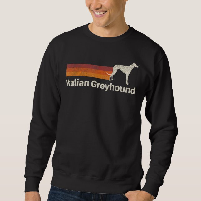 Vintage Italian Greyhound Retro Mum Dad Dog Sweatshirt (Front)
