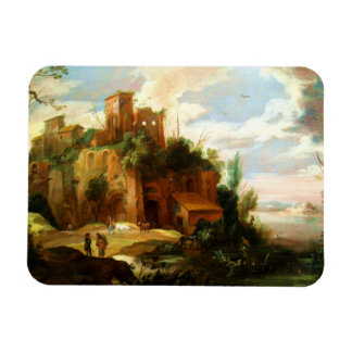 Vintage Italian Landscape with Ruins Magnet