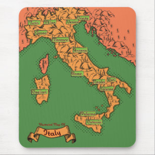 Vintage Italian map Mouse Pad