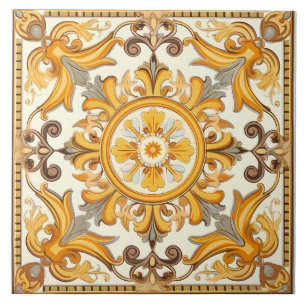 Vintage Italian Mediterranean Pattern Tile