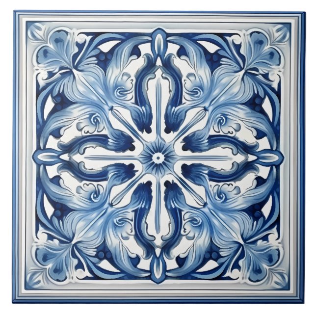 Vintage Italian Mediterranean Pattern Tile (Front)
