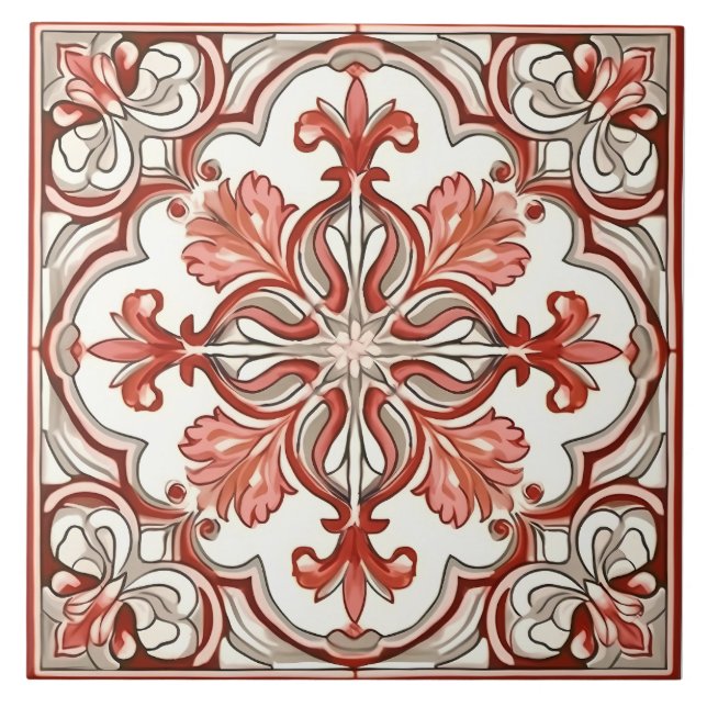 Vintage Italian Mediterranean Pattern Tile (Front)