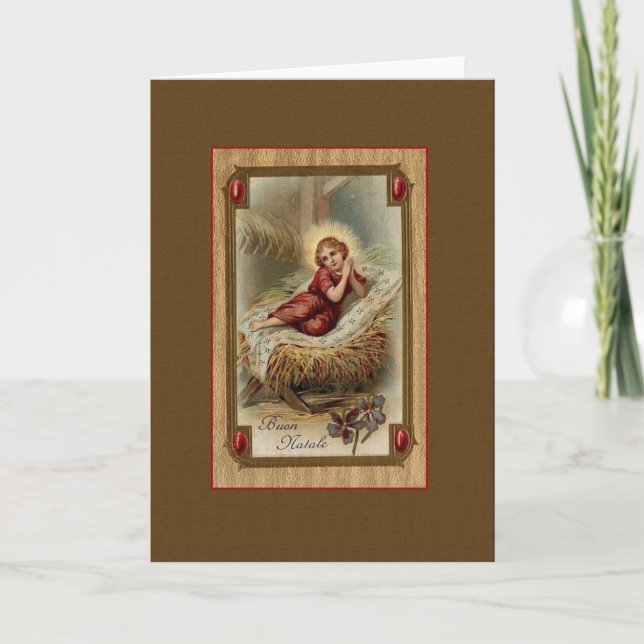 Vintage Italian Religious Christmas Card (Front)