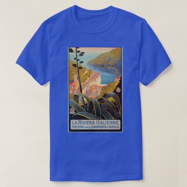 Vintage Italian Riviera Travel Portofino T-Shirt (Design Front)