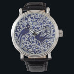 Vintage Italian-Style Wedding Anniversary Gift Watch<br><div class="desc">Image from a vintage majolica plate from Italy decorated in the celebrated Pomegranate floral style in blue,  white,  and gold dating back to Renaissance Era. A perfect elegant wedding,  anniversary,  birthday,  valentine's gift.</div>