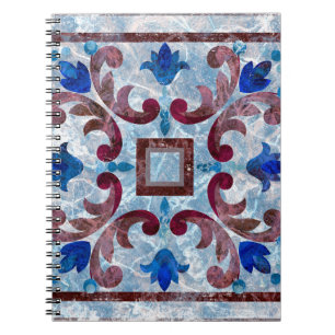 Vintage Italian tile with Moroccan patternabstract Notebook