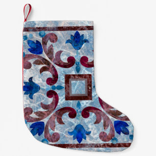 Vintage Italian tile with Moroccan patternabstract Small Christmas Stocking