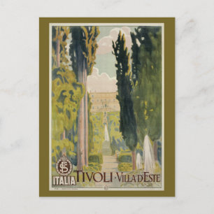 Vintage Italian travel ad Tivoli Lazio Rome Postcard