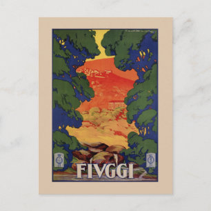 Vintage Italian travel Fiuggi springs Postcard
