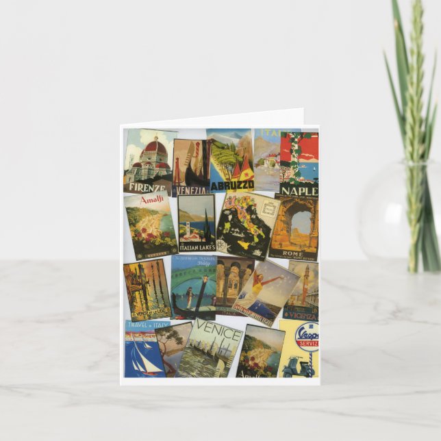 Vintage Italian Travel Posters Collage Card (Front)