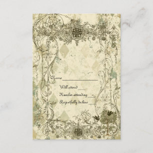 Vintage Italian Verdigris rsvp with envelopes Card
