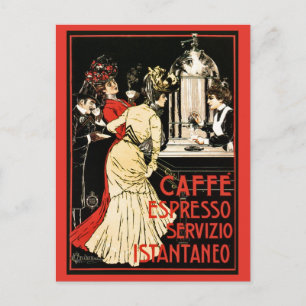 Vintage Italian Victorian coffee espresso ad Postcard