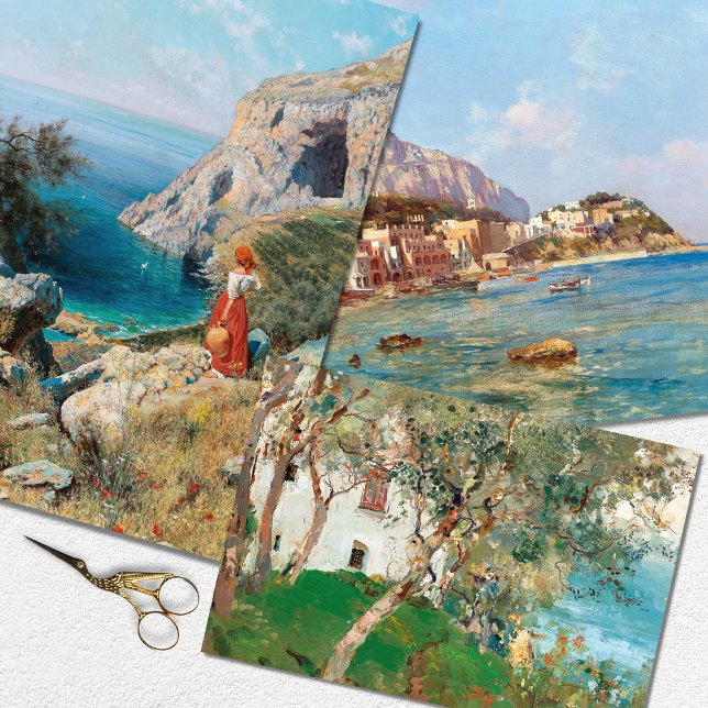 Vintage Italian Woman Rustic Decoupage   Wrapping Paper Sheet (Creator Uploaded)