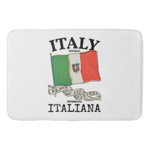 Vintage Italy Country Flag Bath Mat