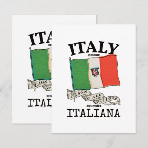 Vintage Italy Country Flag Enclosure Card