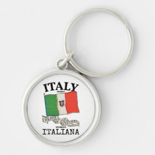 Vintage Italy Country Flag Key Ring