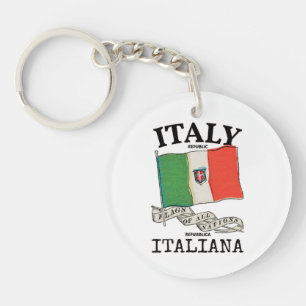 Vintage Italy Country Flag Key Ring