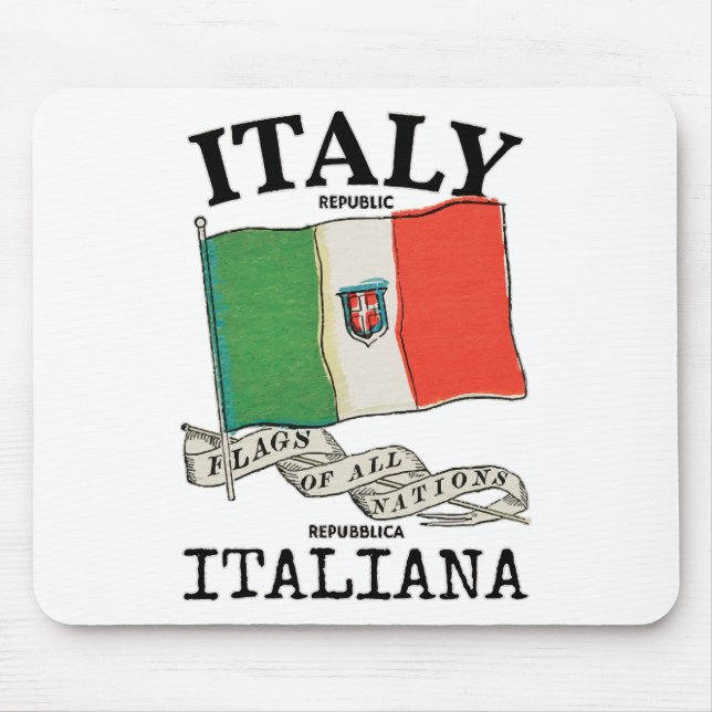 Vintage Italy Country Flag Mouse Pad (Front)