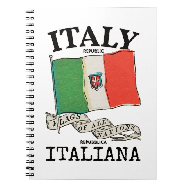 Vintage Italy Country Flag Notebook (Front)