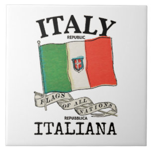 Vintage Italy Country Flag Tile