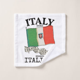Vintage Italy Country Flag Wash Cloth