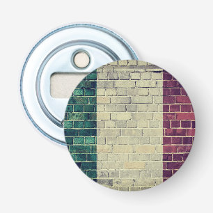 Vintage Italy flag on a brick wall Bottle Opener