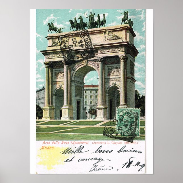 Vintage Italy, Milano, Arco della pace Poster (Front)
