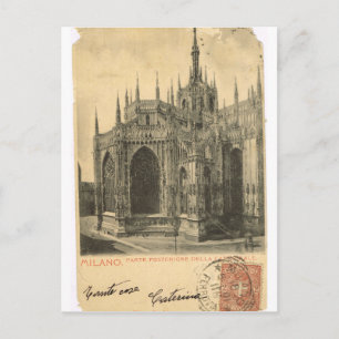 Vintage Italy, Milano, Cathedral, 1895 Postcard