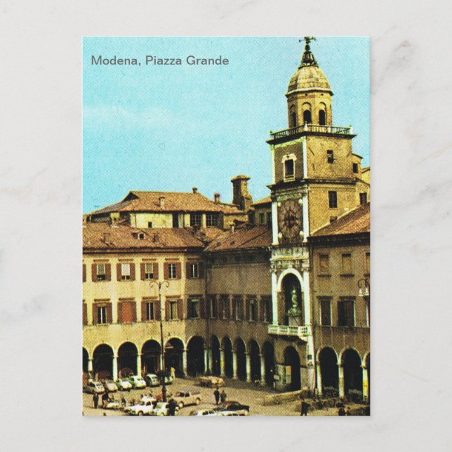 Vintage Italy, Modena, Piazza Grande Postcard (Front)